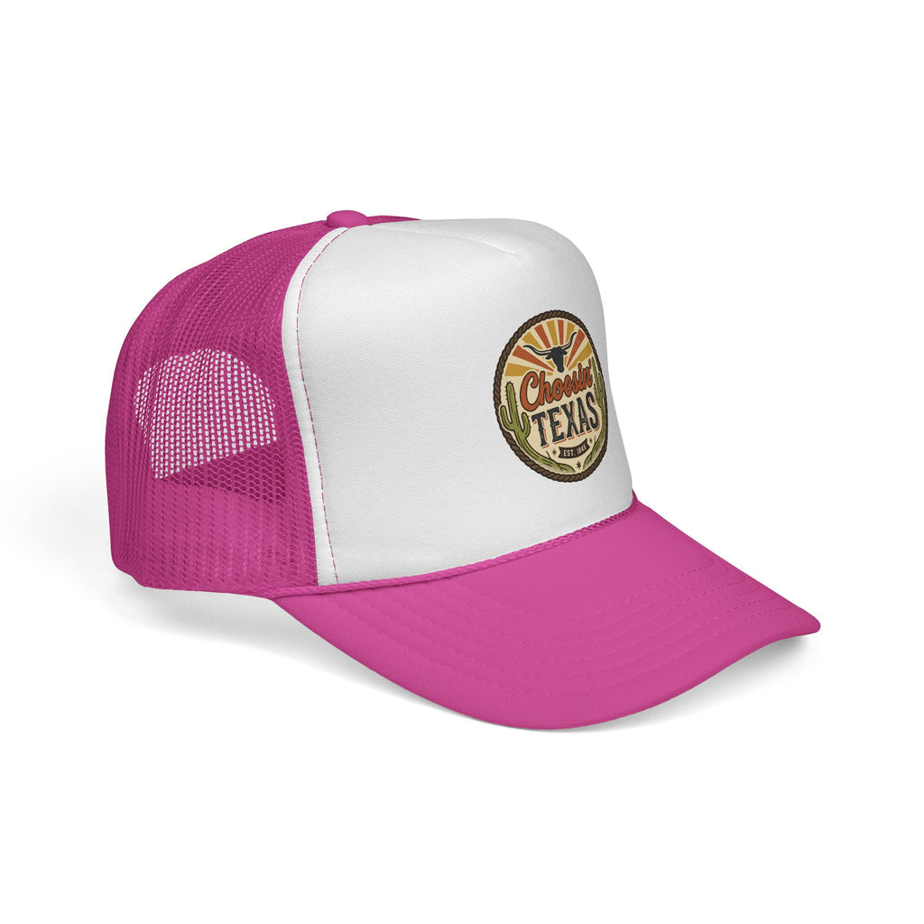Choosein' Texas Trucker Cap — Retro Desert Patch Hat