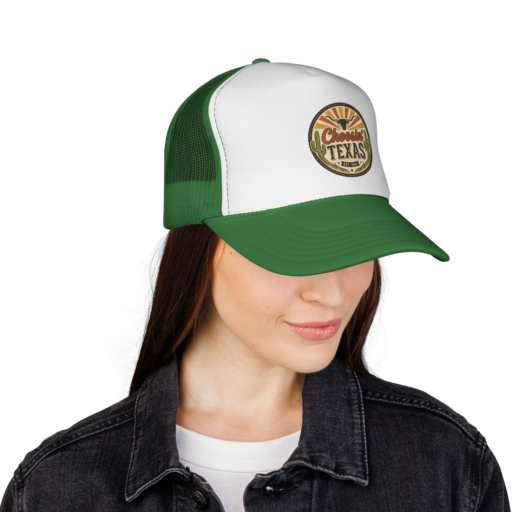 Choosein' Texas Trucker Cap — Retro Desert Patch Hat