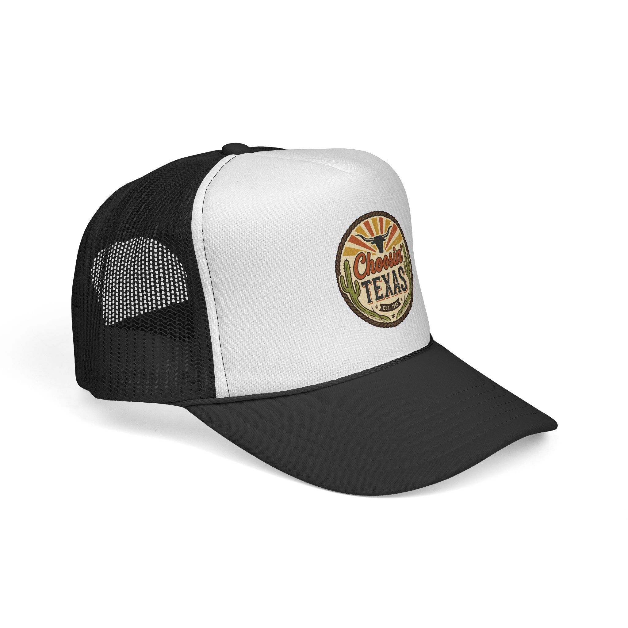 Choosein' Texas Trucker Cap — Retro Desert Patch Hat