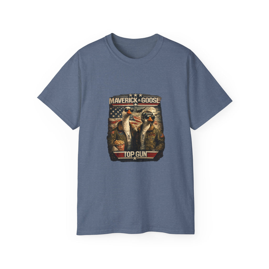 Top Gun Maverick & Goose Graphic Tee — Retro Military Aviator Shirt