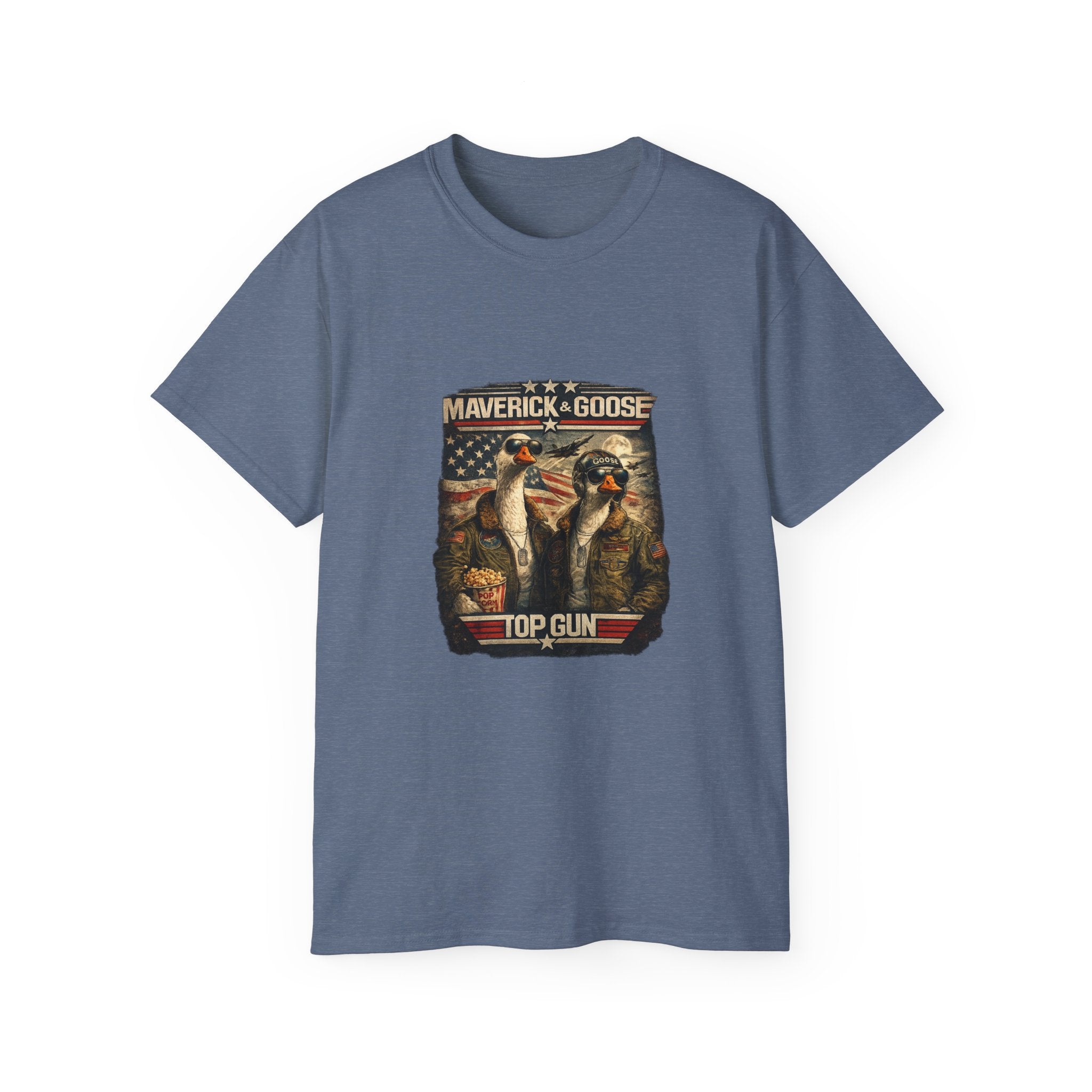Top Gun Maverick & Goose Graphic Tee — Retro Military Aviator Shirt