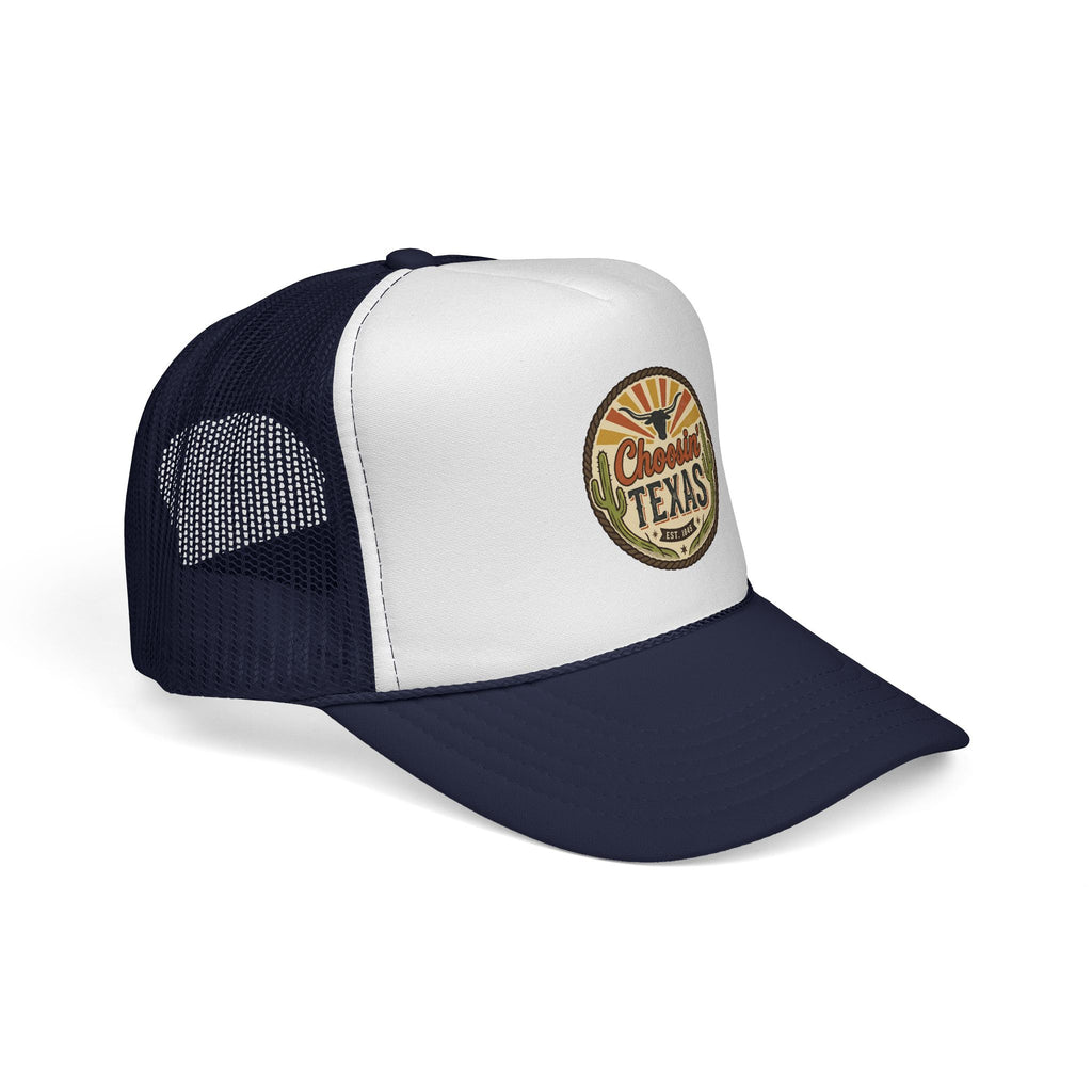 Choosein' Texas Trucker Cap — Retro Desert Patch Hat