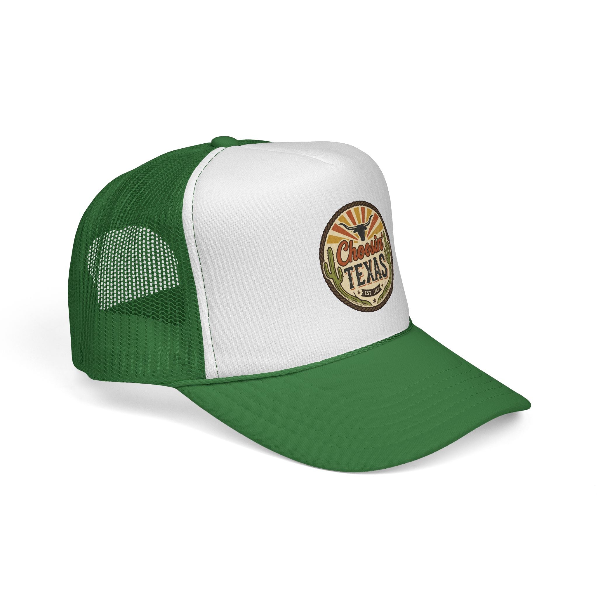Choosein' Texas Trucker Cap — Retro Desert Patch Hat