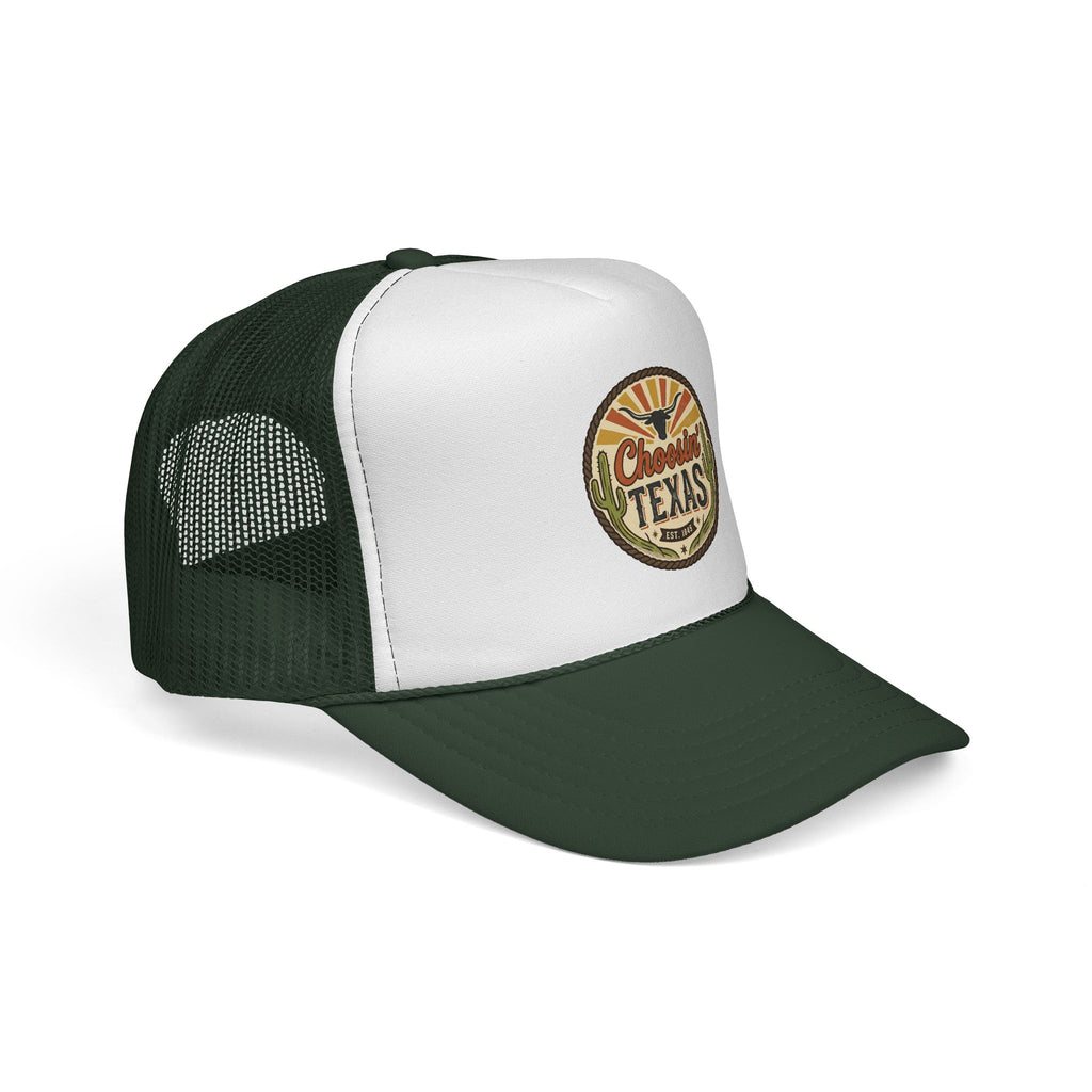Choosein' Texas Trucker Cap — Retro Desert Patch Hat