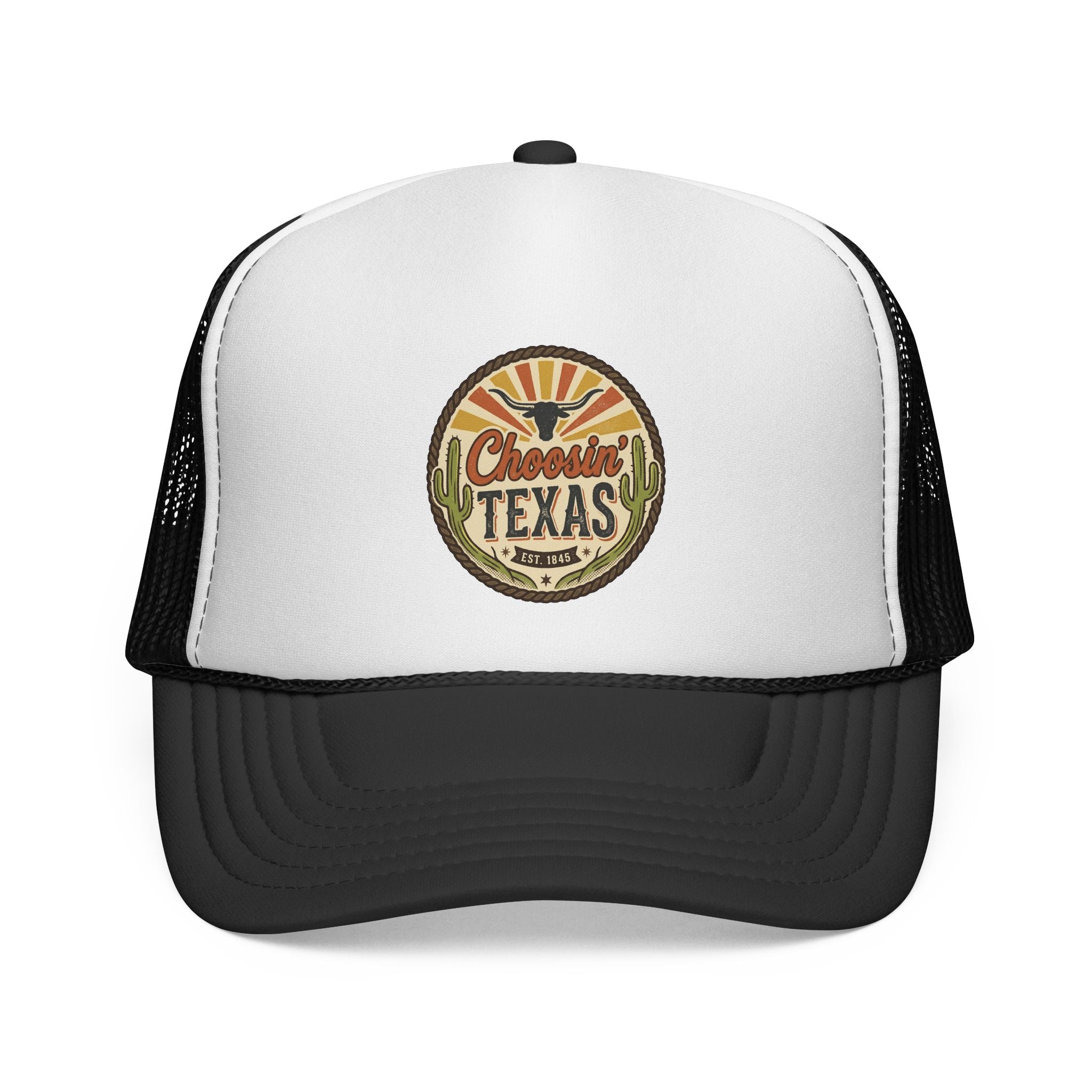 Choosein' Texas Trucker Cap — Retro Desert Patch Hat